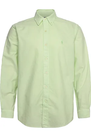 Ralph Lauren Custom Fit Mineral-Dyed Oxford Shirt Designers Shirts Oxford Shirt Green