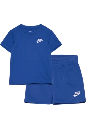 Nike Nkn Club Lbr Knit Short Set Sets Sets With Short-sleeved T-shirt Blue