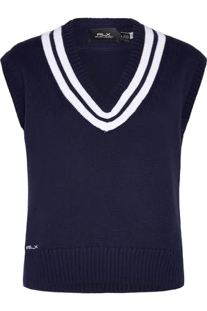 Ralph Lauren Cotton-Blend Cricket Sweater Vest Sport Women Sport Clothing Sport Sweatshirts & Hoodies Sport Knitwear Navy