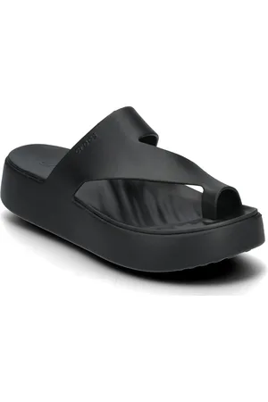 Crocs Getaway Platform Toe Loop Shoes Summer Shoes Sandals Pool Sliders Black