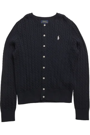 Ralph Lauren Mini-Cable Cotton Cardigan Tops Knitwear Cardigans Blue