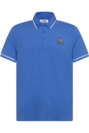 Original Penguin Ss Heritage Piped Polo Sport Polos Short-sleeved Blue