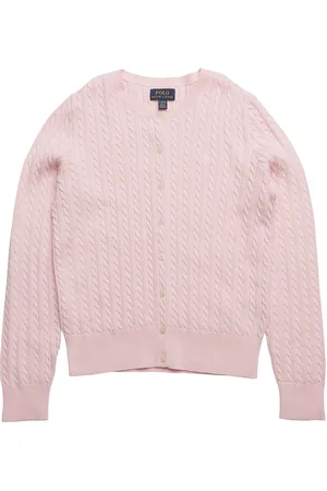 Ralph Lauren Mini-Cable Cotton Cardigan Tops Knitwear Cardigans Pink