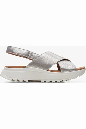 Clarks Dashlite Wish D Flade Sandaler Silver