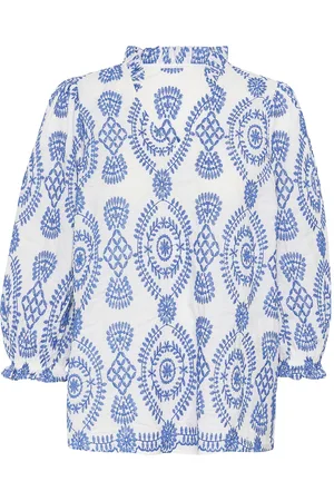 Culture Cutia Blouse Tops Blouses Short-sleeved Blue