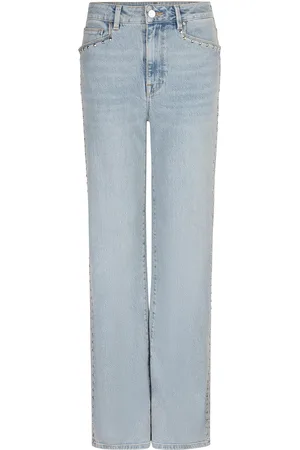 Dante 6 Bella Studded Wide Leg Jeans Bottoms Jeans Wide Blue