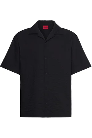 HUGO BOSS Espino Designers Shirts Short-sleeved Shirts Black