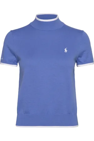 Ralph Lauren Short-Sleeve Mockneck Sweater Sport Sport Clothing Sports Tops & T-shirts Sport T-Skjorte Blue