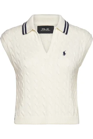 Ralph Lauren Cable-Knit Sleeveless Polo Shirt Sport Sport Clothing Sports Tops & T-shirts Sport Polos White