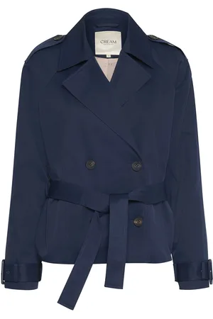 Cream Crrea Crop Trenchcoat Trenchcoat Frakke Navy