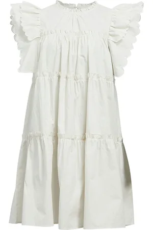 Object Objhope S/L Dress Rep Kort Kjole White
