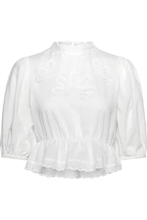 Gina Tricot Boho Blouse Tops Blouses Short-sleeved White