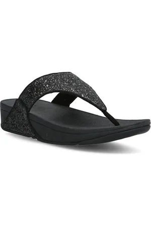 FitFlop Lulu Glitter Toe-Thongs Flade Sandaler Black