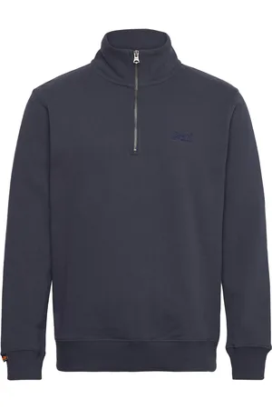 Superdry Essential Logo Half Zip Tops Knitwear Half Zip Jumpers Navy