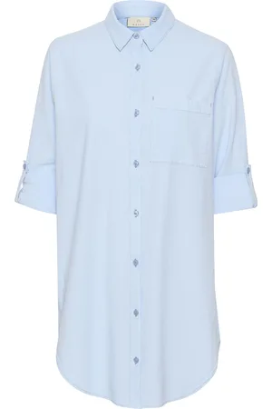 Kaffe Kanaya Shirt Tunic Tops Shirts Long-sleeved Blue