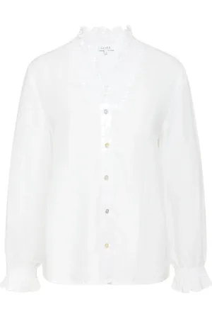 Claire Woman Cw-Rici - Blouse Tops Blouses Long-sleeved White