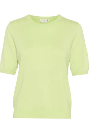 Kaffe Kalizza O-Neck Pullover Tops Knitwear Jumpers Green