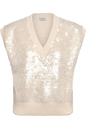 Dante 6 Ezra Sequins Sweater Tops Knitwear Jumpers Beige