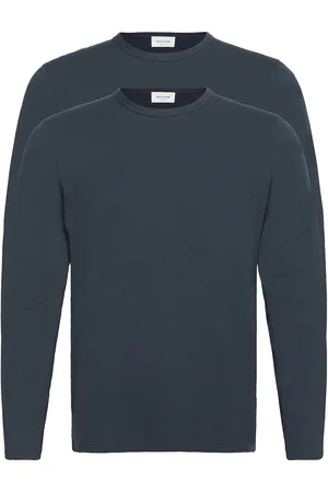 WoodWood Emil 2-Pack Long Sleeve Designers T-Langærmet Skjorte Blue
