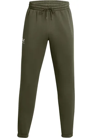 Under Armour Ua Icon Fleece Jgr Taping Sport Sport Clothing Sport Pants Sport Sweatpants Khaki Green