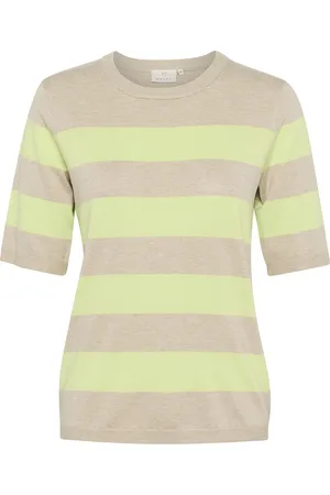 Kaffe Kalizza Striped Knit Tops Knitwear Jumpers Green