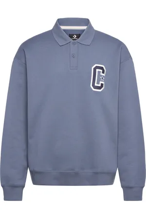 Converse Retro Collared Crew Egret Sport Sport Clothing Sport Sweatshirts & Hoodies Sport Sweatshirts Blue