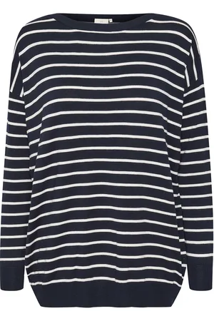 Kaffe Kalizza Boat Neck Pullover Tops Knitwear Jumpers Navy