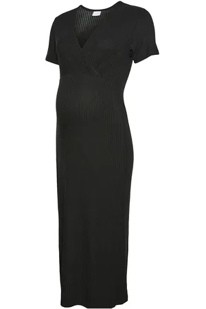 Mama;licious Mltrinity Tess Ss Jrs Midi Dress 2F Noos Knælang Kjole Black
