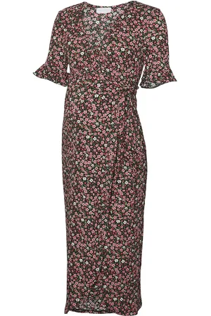 Mama;licious Mlpatrizia Tess 24 Jrs Midi Dress 2F Knælang Kjole Black