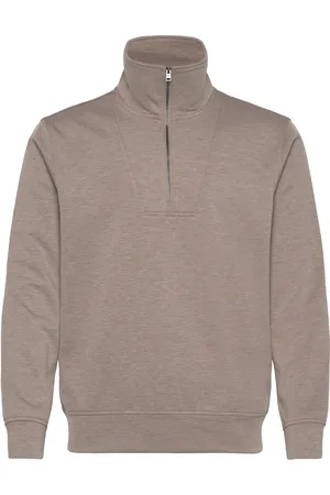 MANGO Regular-Fit Zip-Neck Sweatshirt Tops Sweatshirts & Hoodies Sweatshirts Brown