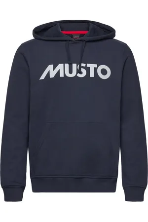 MUSTO M Logo Hoodie Sport Sweatshirts & Hoodies Hoodies Navy