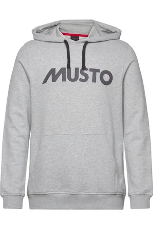 MUSTO M Logo Hoodie Sport Sweatshirts & Hoodies Hoodies Grey