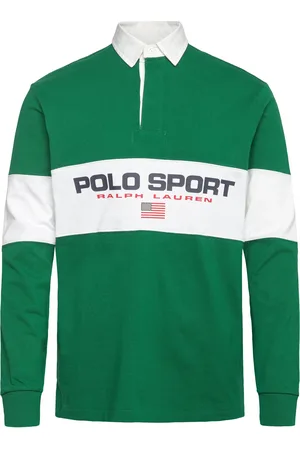 Ralph Lauren Classic Fit Polo Sport Rugby Shirt Sport Polos Long-sleeved Green