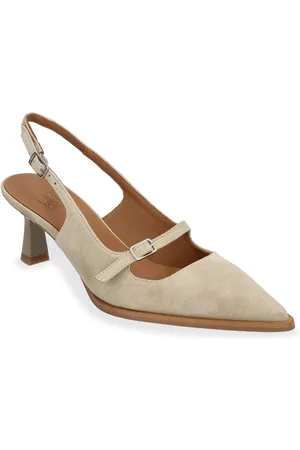 Billi Bi Sling Back Shoes Sling Backs Heeled Slingbacks Beige