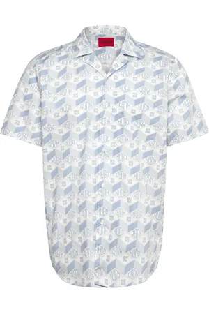 HUGO BOSS Ellino Designers Shirts Short-sleeved Shirts Blue