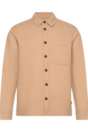 Solid Sdoliver Waffle Tops Overshirts Beige
