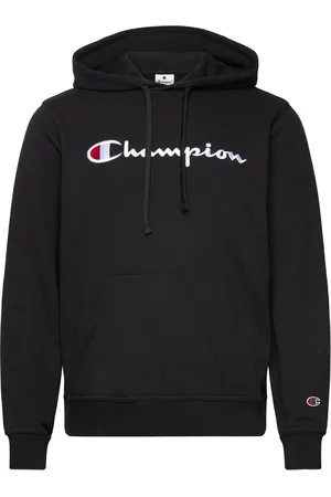 Champion Hooded Sweatshirt Tops Sweatshirts & Hoodies Hoodies Black