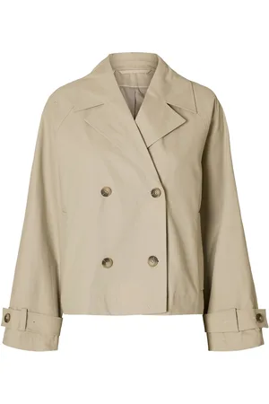 SELECTED Slfcilo Short Trenchcoat Noos Trenchcoat Frakke Cream