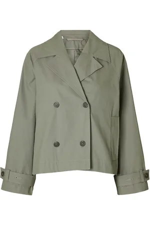 SELECTED Slfcilo Short Trenchcoat Noos Trenchcoat Frakke Green