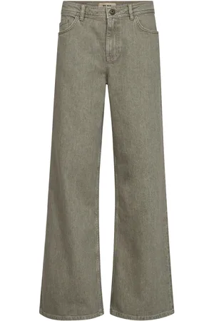 Mos Mosh Mmdara Dyed Jeans Bottoms Jeans Wide Khaki Green