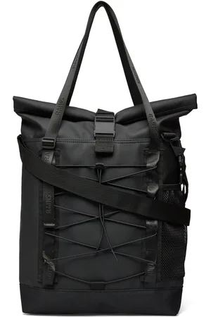Rains Trail Rolltop Tote Bag W3 Designers Shoulder Bags Black