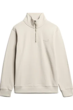 Superdry Essential Logo Half Zip Tops Knitwear Half Zip Jumpers Cream