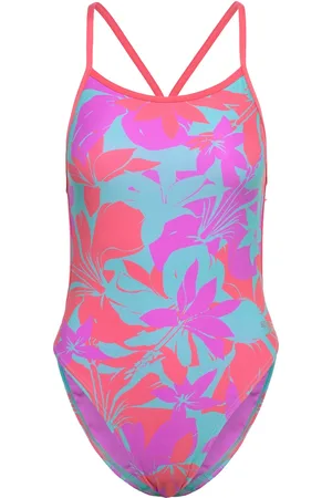 Speedo Womens Allover Digital Vback Sport Swimsuits Purple