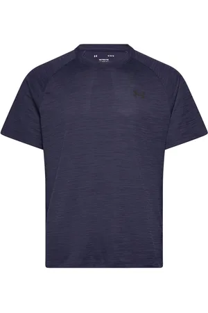 Under Armour Ua Tech Textured Ss Tops T-Kortærmet Skjorte Navy