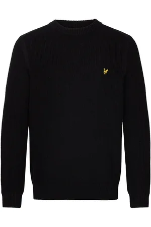 Lyle & Scott Ribbed Crew Neck Jumper Tops Knitwear Round Necks Black