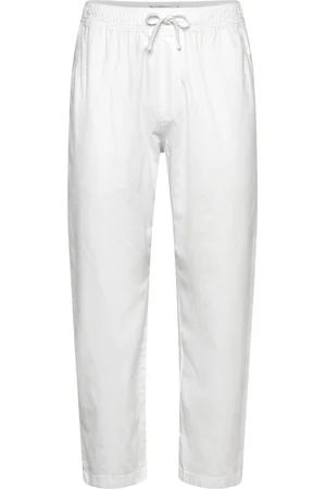 Hollister Hco. Guys Pants Bottoms Trousers Linen Trousers White