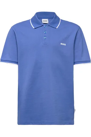 HUGO BOSS Short Sleeve Polo Tops T-shirts Polo Shirts Short-sleeved Polo Shirts Blue