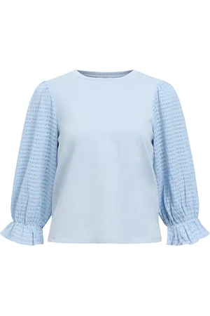Object Objelia Lo 3/4 Top 137 Tops Blouses Long-sleeved Blue