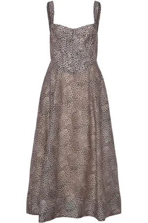 Bardot Lilah Corset Midi Dress Knælang Kjole Brown