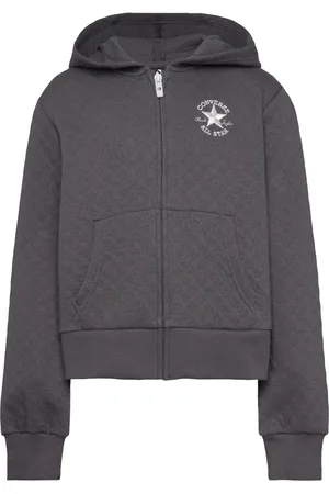 Converse Cnvg Star Pointelle Full Zip H Sport Sweatshirts & Hoodies Hoodies Grey
